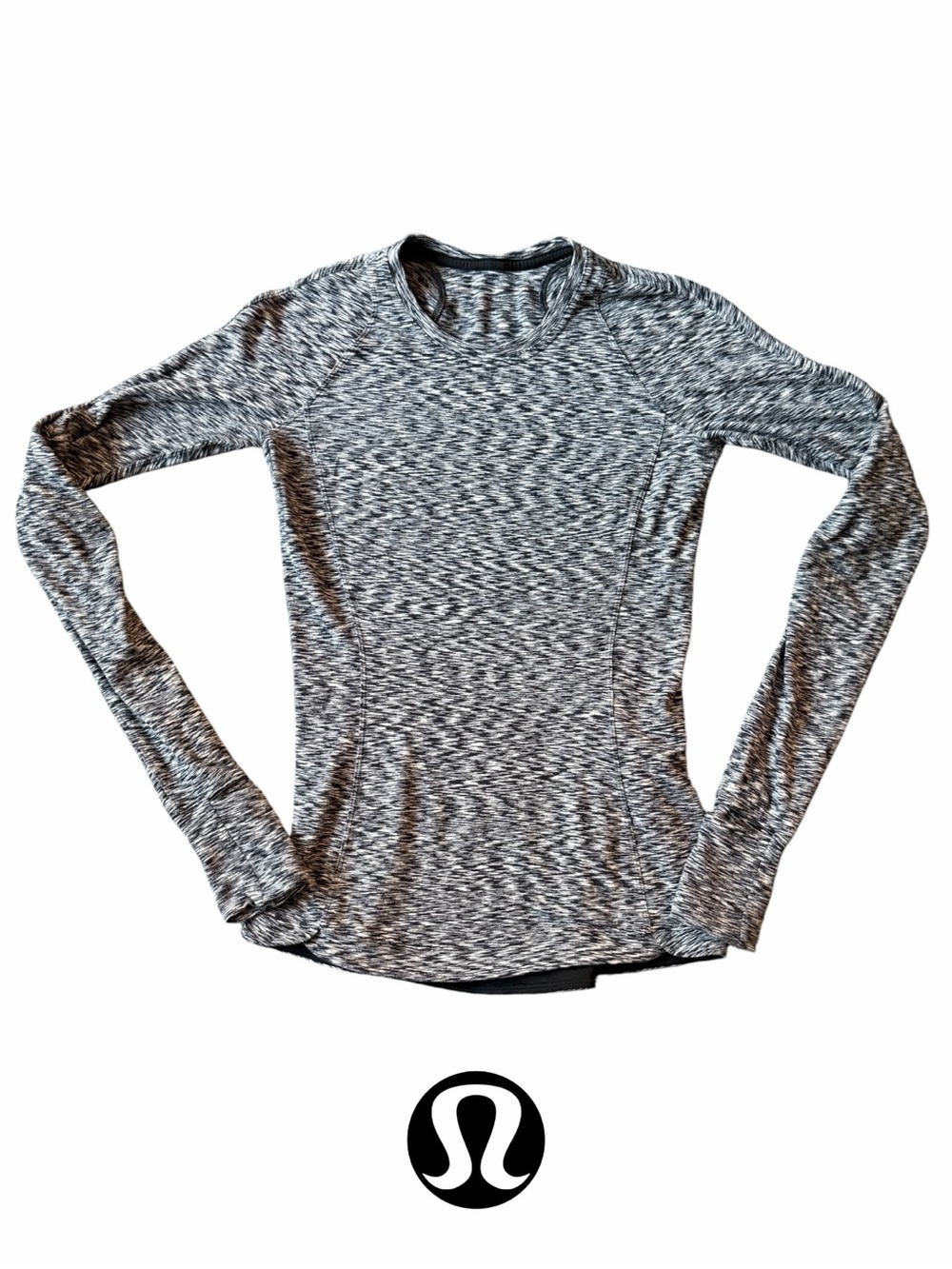 🩶Lululemon Heathered Gray Long Sleeve Athletic Top. Size 4.